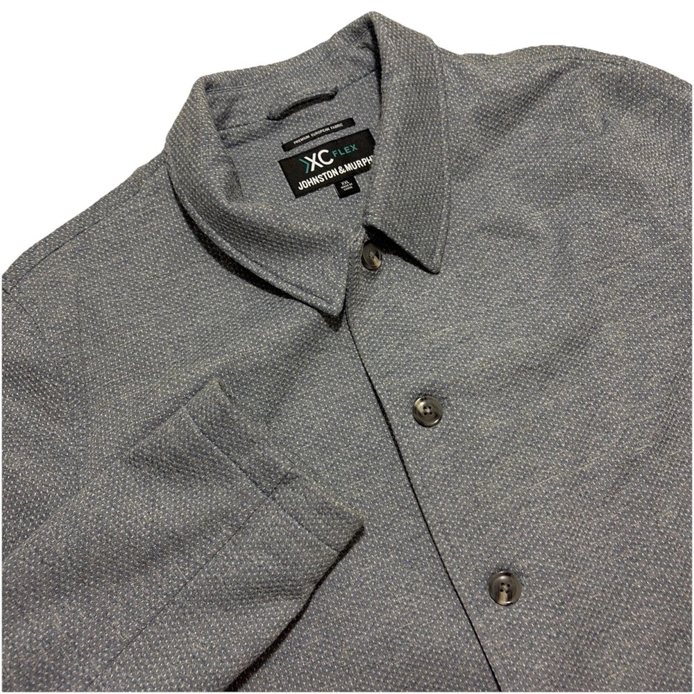Johnston & Murphy XC Flex Knit Men XXL Blazer Chore Jacket Blue Comfort Travel